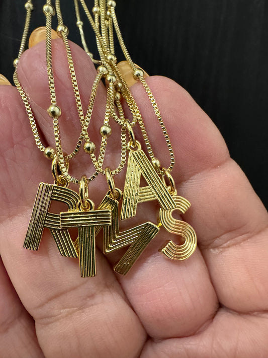 Retro vibes initial necklace
