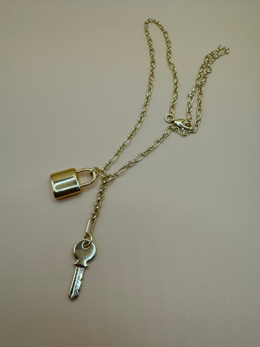 Lock and key necklace