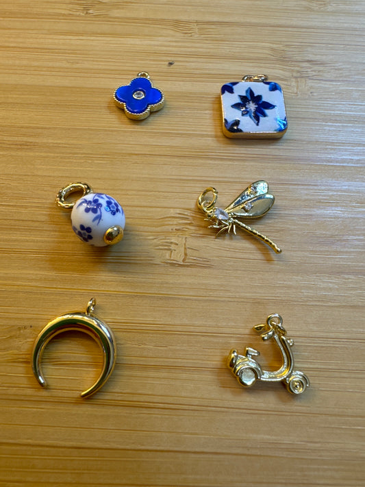 Charm bar- blue charms and more