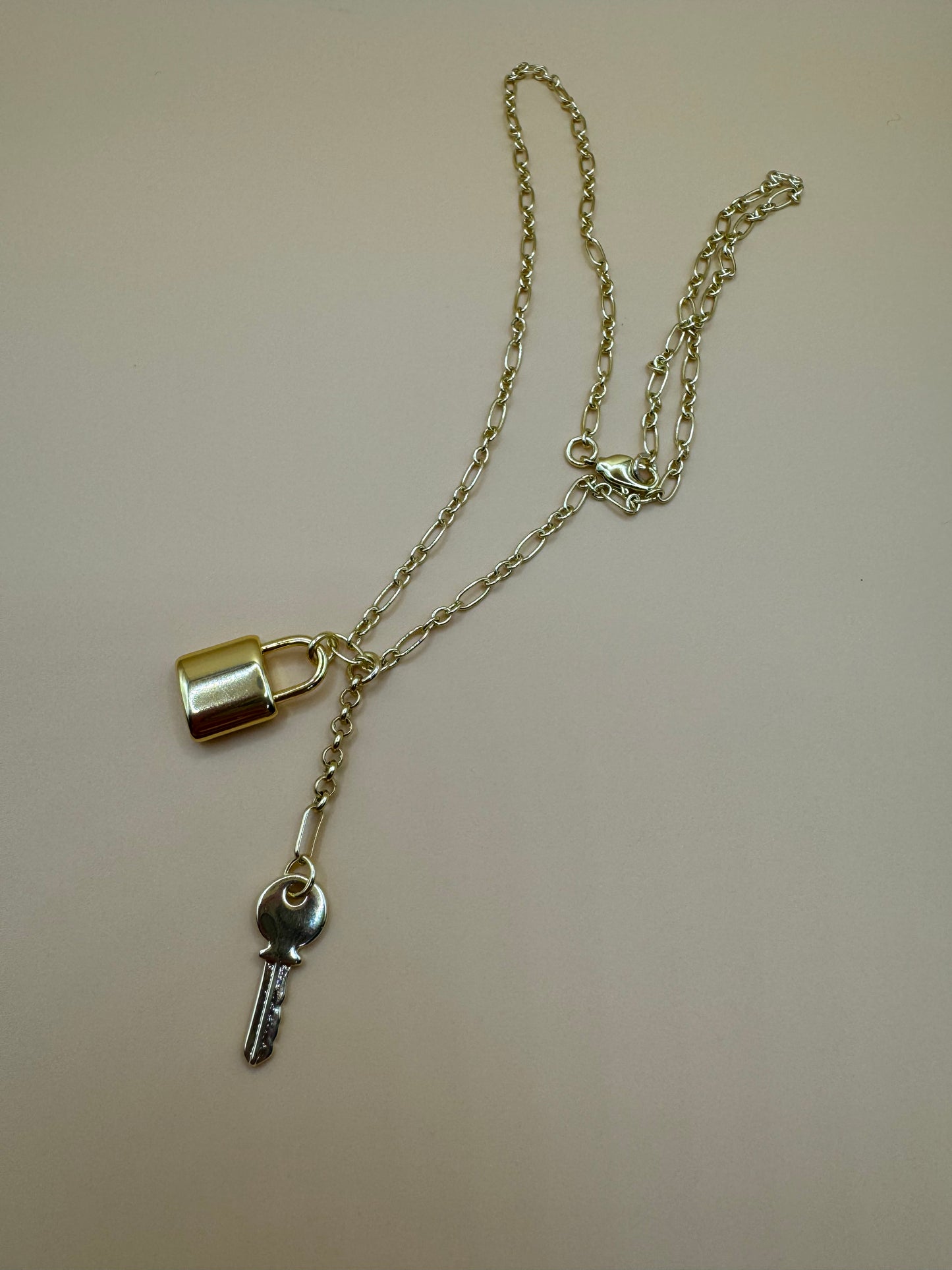 Lock and key necklace