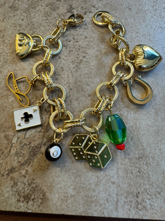 Eight ball charm bracelet