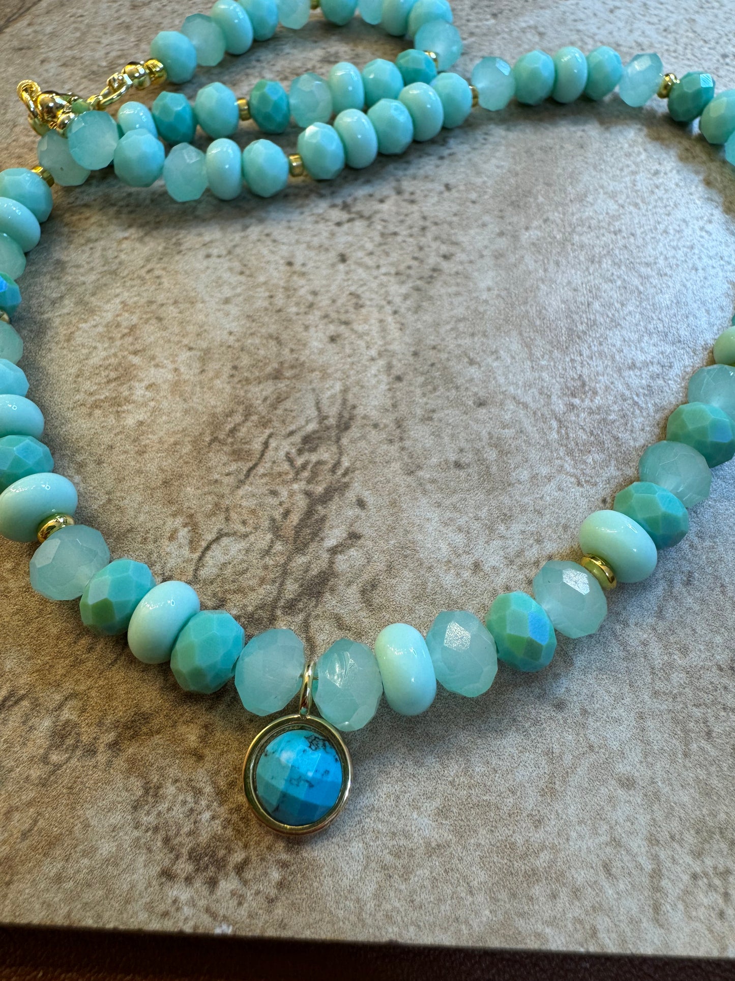 Blue waters beaded necklace