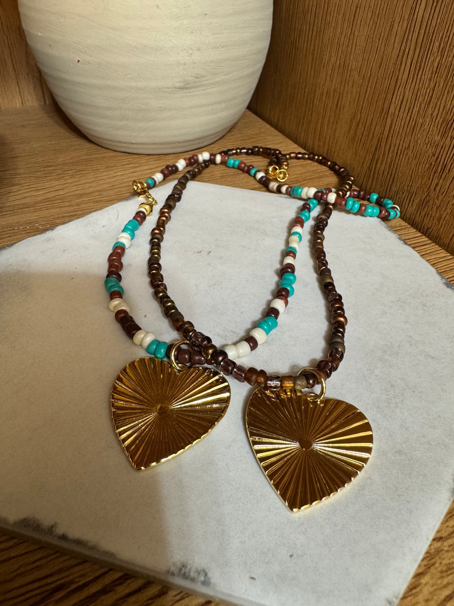 Beaded heart necklace
