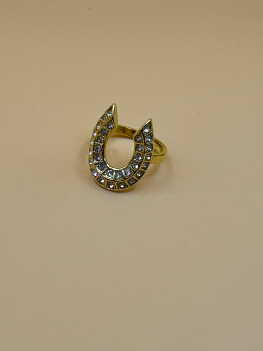 Bling horseshoe ring
