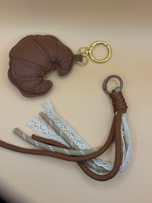 Croissant bag charm