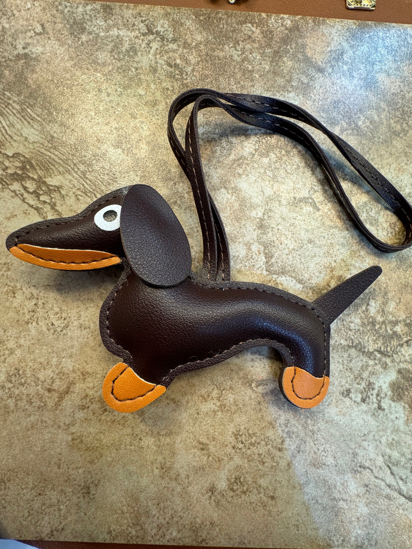 “Weenie dog” bag charm