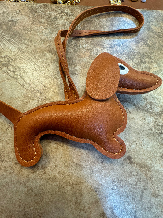 “Weenie dog” bag charm