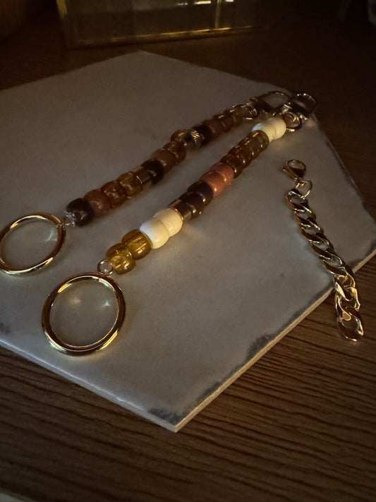 Neutral vibes bag charm