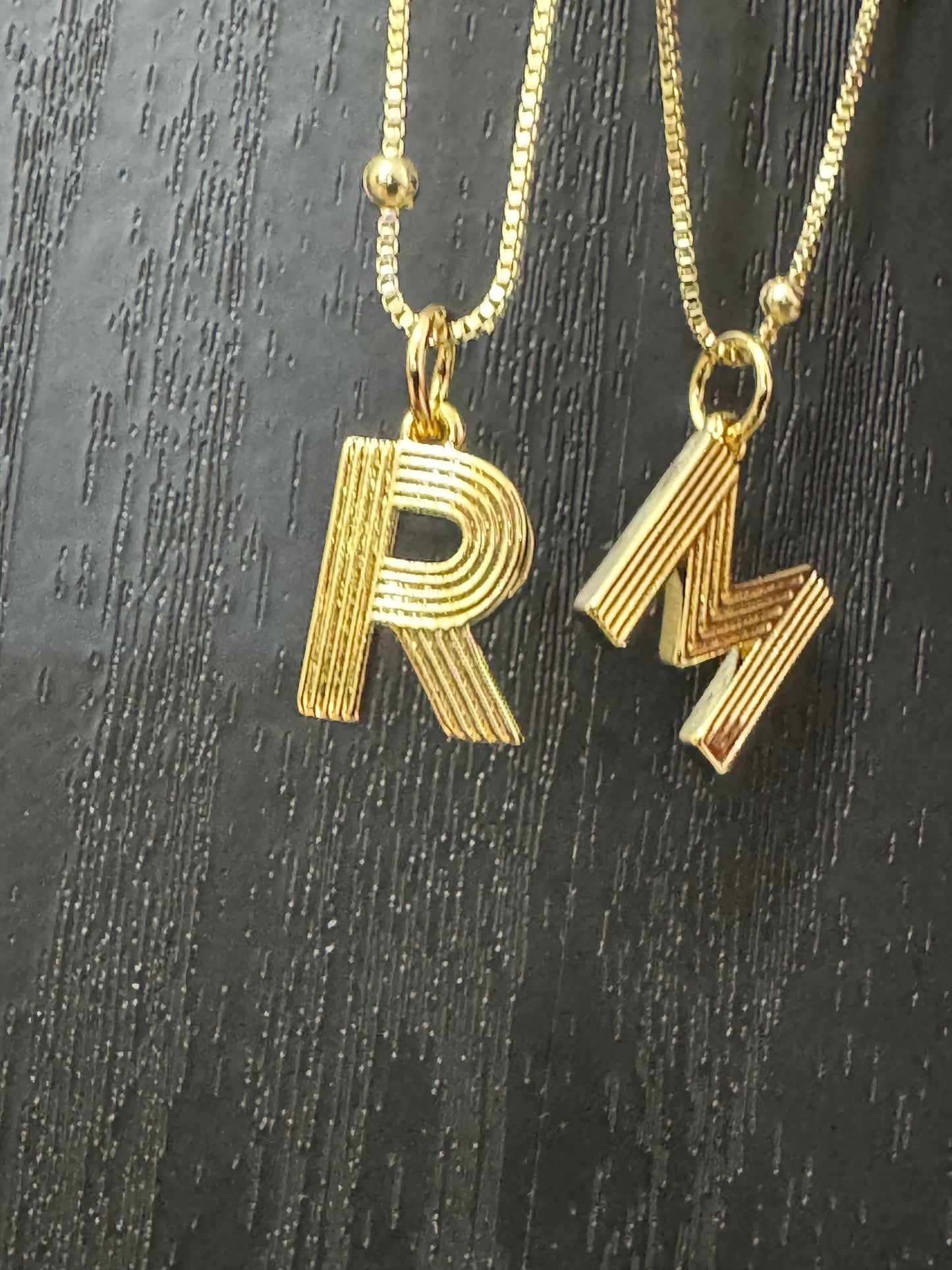 Retro vibes initial necklace