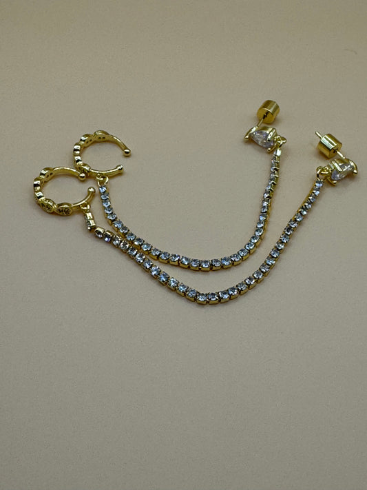 Cuff and stud earring