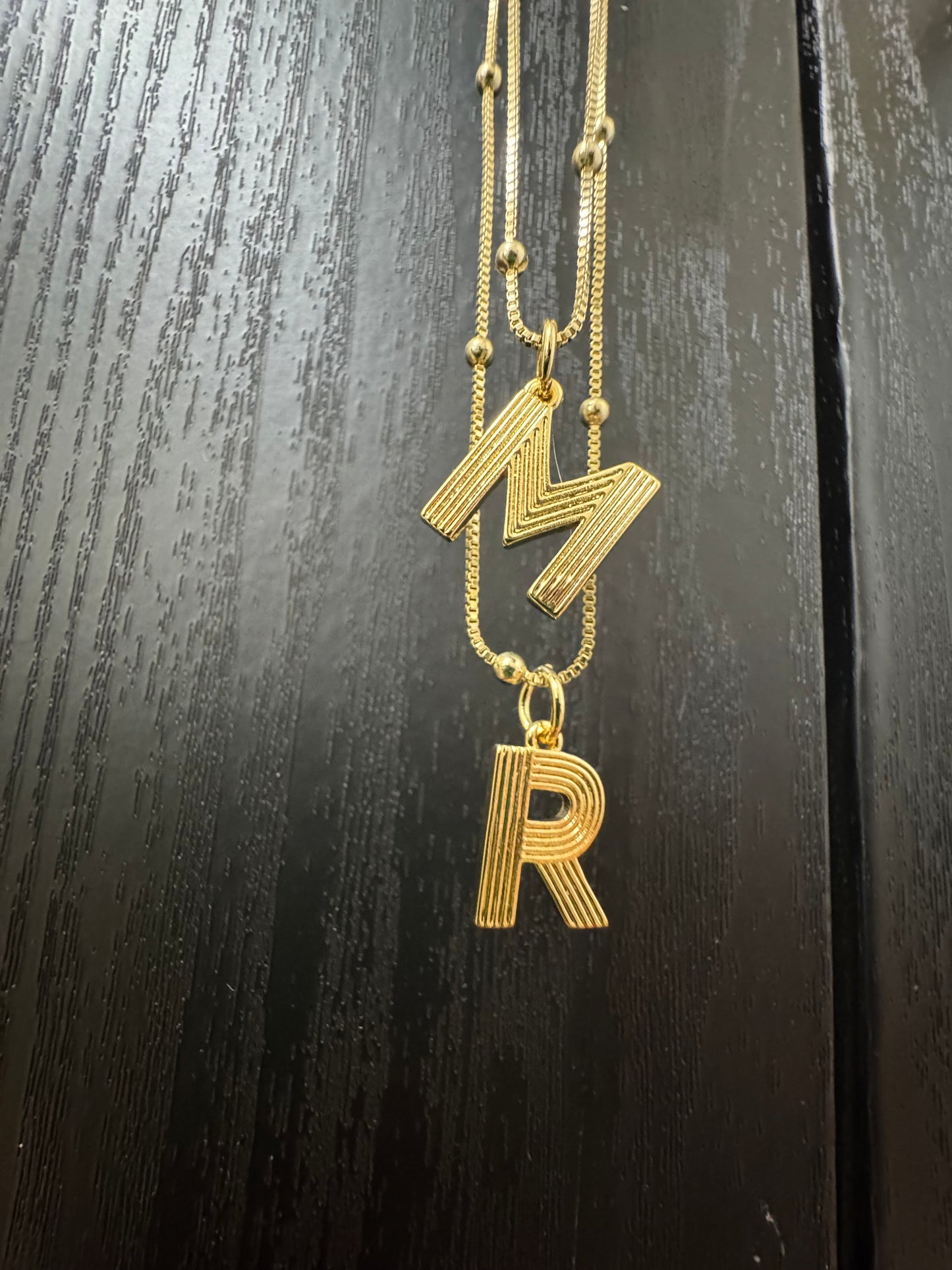 Retro vibes initial necklace