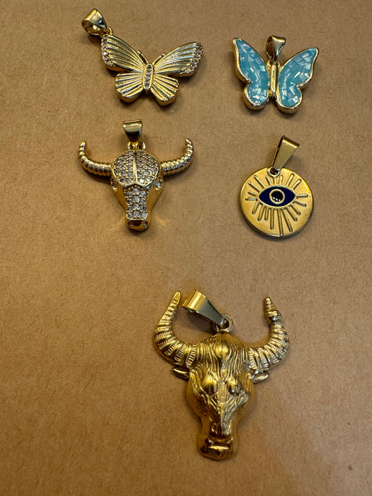 Charms- butterfly and horns