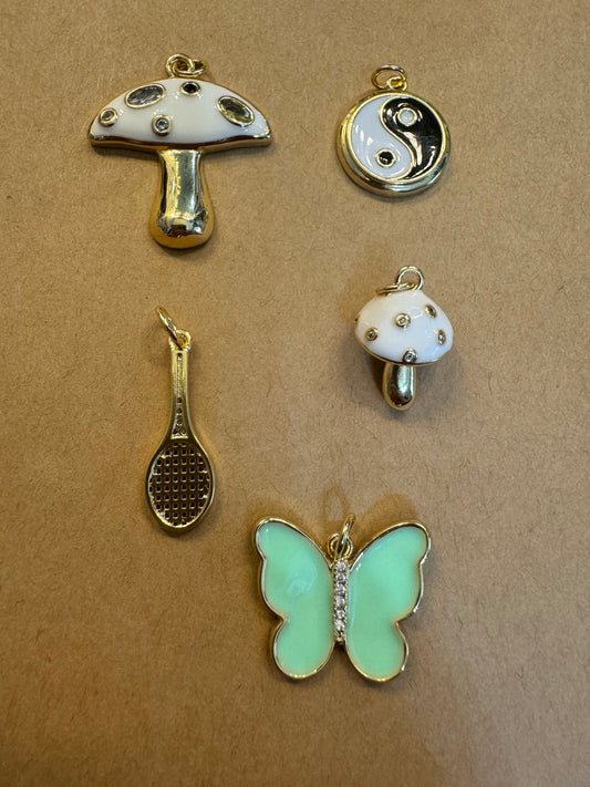 Charms- mushroom and butterfly