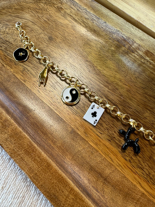 Black - charm bracelet