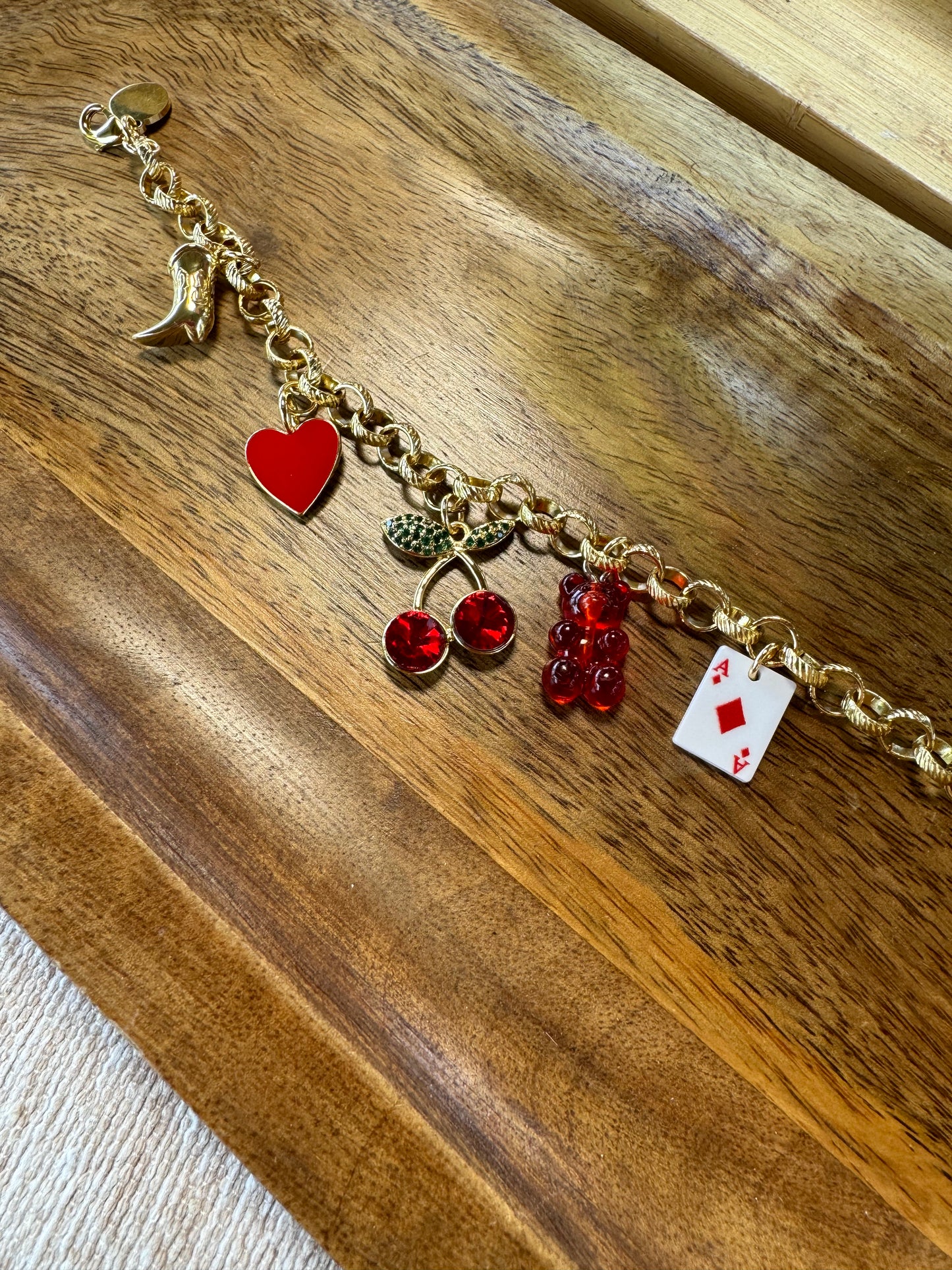 Red charm bracelet